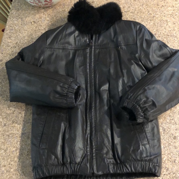 Vintage Reversible Fur and Leather Zip Up Jacket / Coat Women’s See Measurements - Picture 7 of 17